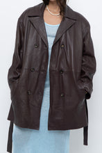 Load image into Gallery viewer, Vintage x Burgundy Butter Leather Belted Trench (S-L)
