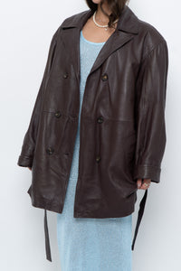 Vintage x Burgundy Butter Leather Belted Trench (S-L)