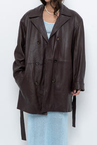 Vintage x Burgundy Butter Leather Belted Trench (S-L)