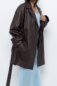 Vintage x Burgundy Butter Leather Belted Trench (S-L)