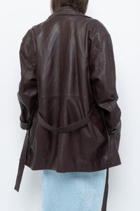 Vintage x Burgundy Butter Leather Belted Trench (S-L)