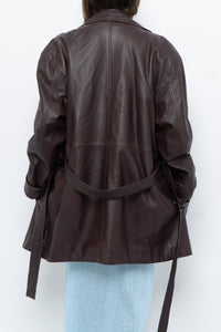 Vintage x Burgundy Butter Leather Belted Trench (S-L)