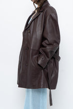 Load image into Gallery viewer, Vintage x Burgundy Butter Leather Belted Trench (S-L)