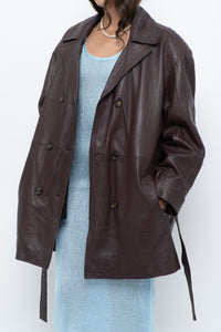 Vintage x Burgundy Butter Leather Belted Trench (S-L)