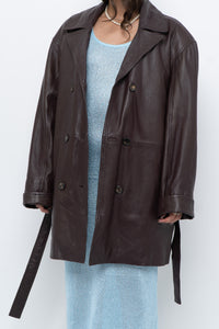 Vintage x Burgundy Butter Leather Belted Trench (S-L)