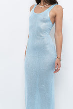 Load image into Gallery viewer, Vintage x Handmade Baby Blue Sequin Knit Midi Dress (XS, S)