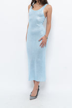 Load image into Gallery viewer, Vintage x Handmade Baby Blue Sequin Knit Midi Dress (XS, S)