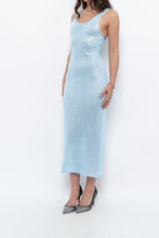 Load image into Gallery viewer, Vintage x Handmade Baby Blue Sequin Knit Midi Dress (XS, S)
