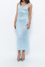 Load image into Gallery viewer, Vintage x Handmade Baby Blue Sequin Knit Midi Dress (XS, S)
