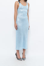 Load image into Gallery viewer, Vintage x Handmade Baby Blue Sequin Knit Midi Dress (XS, S)