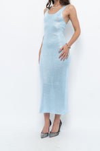 Load image into Gallery viewer, Vintage x Handmade Baby Blue Sequin Knit Midi Dress (XS, S)