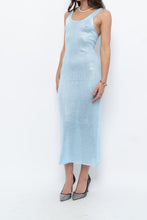 Load image into Gallery viewer, Vintage x Handmade Baby Blue Sequin Knit Midi Dress (XS, S)