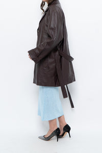 Vintage x Burgundy Butter Leather Belted Trench (S-L)