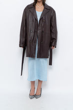 Load image into Gallery viewer, Vintage x Burgundy Butter Leather Belted Trench (S-L)