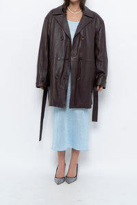 Vintage x Burgundy Butter Leather Belted Trench (S-L)