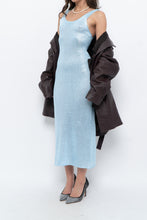 Load image into Gallery viewer, Vintage x Handmade Baby Blue Sequin Knit Midi Dress (XS, S)