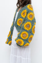 Load image into Gallery viewer, Vintage x Handmade Chunky Knit Sunflower Cardigan (XS-XXL)