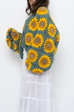 Load image into Gallery viewer, Vintage x Handmade Chunky Knit Sunflower Cardigan (XS-XXL)