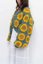 Load image into Gallery viewer, Vintage x Handmade Chunky Knit Sunflower Cardigan (XS-XXL)