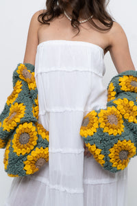 Vintage x White Cotton Tiered Maxi Skirt/Dress (S-L)