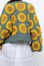 Load image into Gallery viewer, Vintage x Handmade Chunky Knit Sunflower Cardigan (XS-XXL)