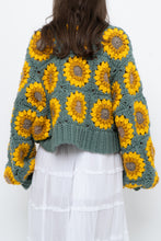 Load image into Gallery viewer, Vintage x Handmade Chunky Knit Sunflower Cardigan (XS-XXL)