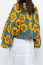 Load image into Gallery viewer, Vintage x Handmade Chunky Knit Sunflower Cardigan (XS-XXL)