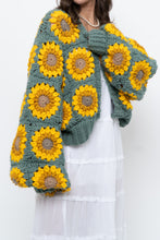 Load image into Gallery viewer, Vintage x Handmade Chunky Knit Sunflower Cardigan (XS-XXL)