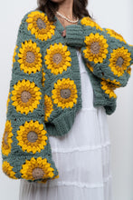 Load image into Gallery viewer, Vintage x Handmade Chunky Knit Sunflower Cardigan (XS-XXL)