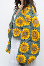 Load image into Gallery viewer, Vintage x Handmade Chunky Knit Sunflower Cardigan (XS-XXL)