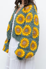 Load image into Gallery viewer, Vintage x Handmade Chunky Knit Sunflower Cardigan (XS-XXL)