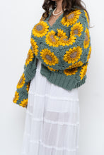Load image into Gallery viewer, Vintage x Handmade Chunky Knit Sunflower Cardigan (XS-XXL)