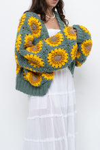 Load image into Gallery viewer, Vintage x Handmade Chunky Knit Sunflower Cardigan (XS-XXL)