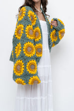 Load image into Gallery viewer, Vintage x Handmade Chunky Knit Sunflower Cardigan (XS-XXL)