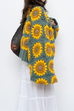 Load image into Gallery viewer, Vintage x Handmade Chunky Knit Sunflower Cardigan (XS-XXL)