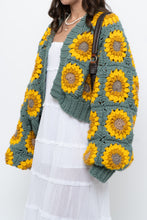 Load image into Gallery viewer, Vintage x Handmade Chunky Knit Sunflower Cardigan (XS-XXL)