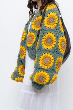 Load image into Gallery viewer, Vintage x Handmade Chunky Knit Sunflower Cardigan (XS-XXL)
