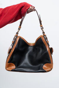 Vintage x DOONEY & BURKE Black, Tan Pebble Leather Purse