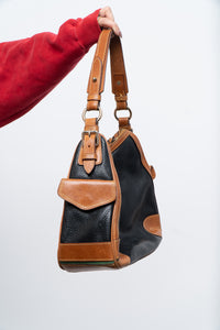 Vintage x DOONEY & BURKE Black, Tan Pebble Leather Purse