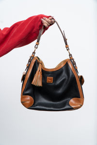 Vintage x DOONEY & BURKE Black, Tan Pebble Leather Purse