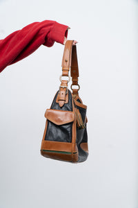 Vintage x DOONEY & BURKE Black, Tan Pebble Leather Purse