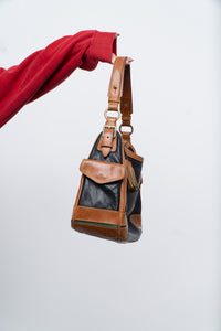 Vintage x DOONEY & BURKE Black, Tan Pebble Leather Purse