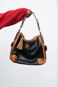 Vintage x DOONEY & BURKE Black, Tan Pebble Leather Purse