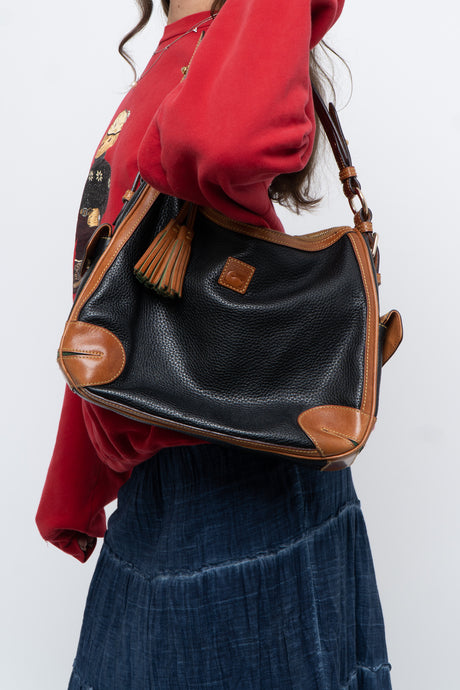 Vintage x DOONEY & BURKE Black, Tan Pebble Leather Purse