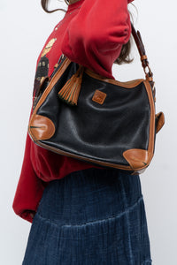 Vintage x DOONEY & BURKE Black, Tan Pebble Leather Purse
