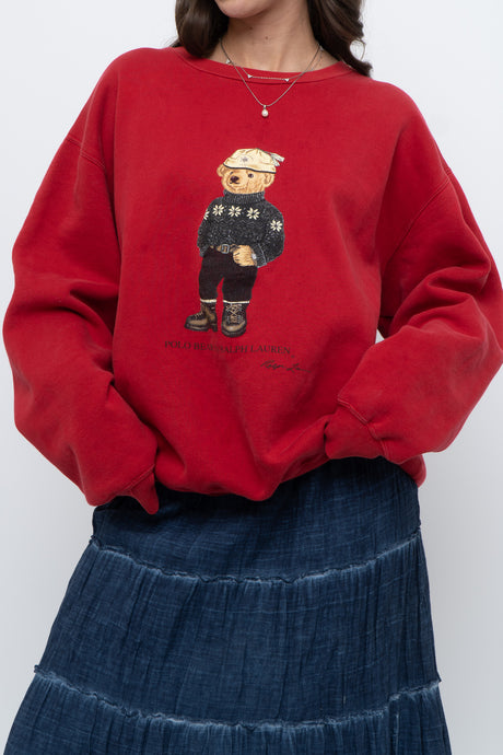Vintage x POLO RALPH LAUREN Red Bear Crewneck (XS-XL)