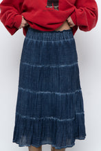 Load image into Gallery viewer, Vintage x Made in India x Dark Blue Bohemian Cotton Midi Skirt (L, XL)