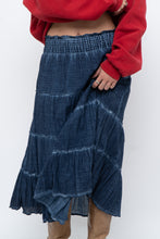 Load image into Gallery viewer, Vintage x Made in India x Dark Blue Bohemian Cotton Midi Skirt (L, XL)