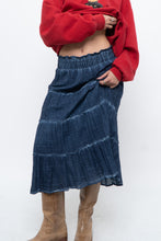 Load image into Gallery viewer, Vintage x Made in India x Dark Blue Bohemian Cotton Midi Skirt (L, XL)