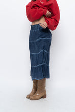 Load image into Gallery viewer, Vintage x Made in India x Dark Blue Bohemian Cotton Midi Skirt (L, XL)